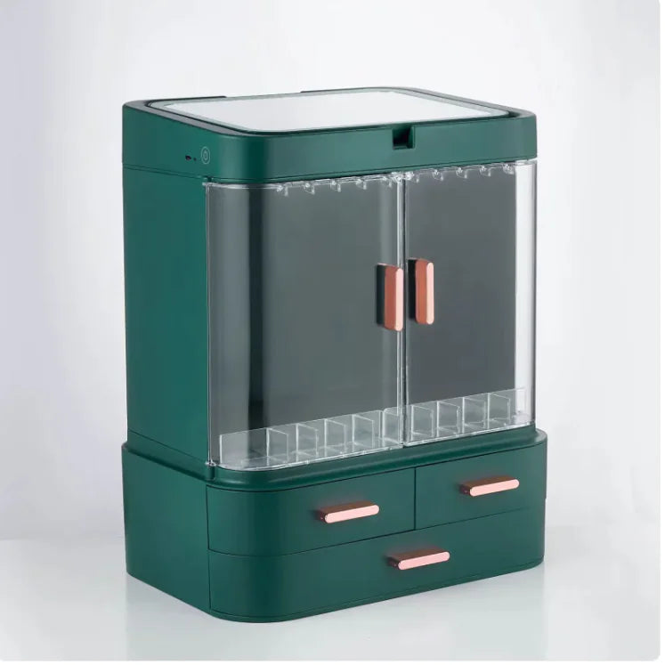 All-in-One Dust-Proof Vanity Organizer with Mirror