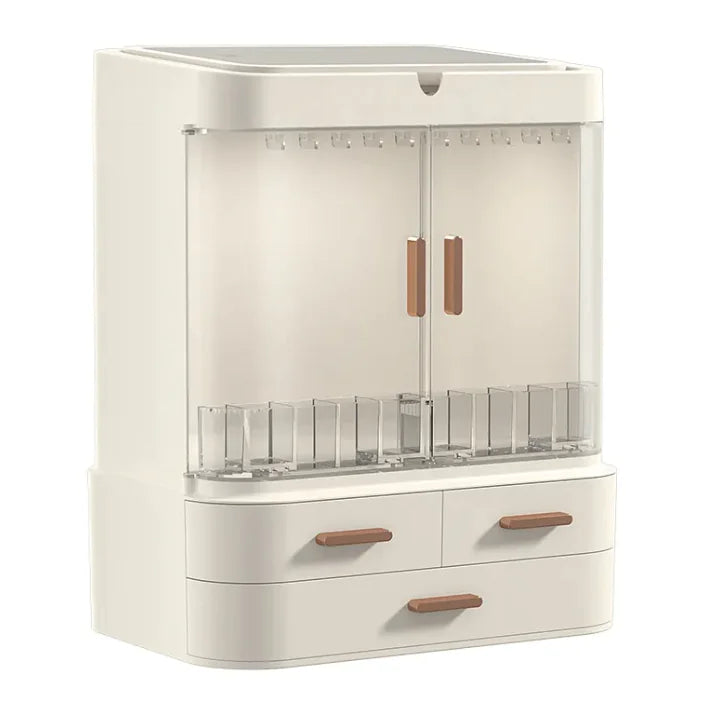 All-in-One Dust-Proof Vanity Organizer with Mirror